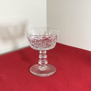 Rock Sharpe Olive & Cross Wafer Stem  Crystal Dessert Sherbert Glass Goblet B1